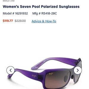 Maui Jim Women's Seven Pool Purple Sunglasses